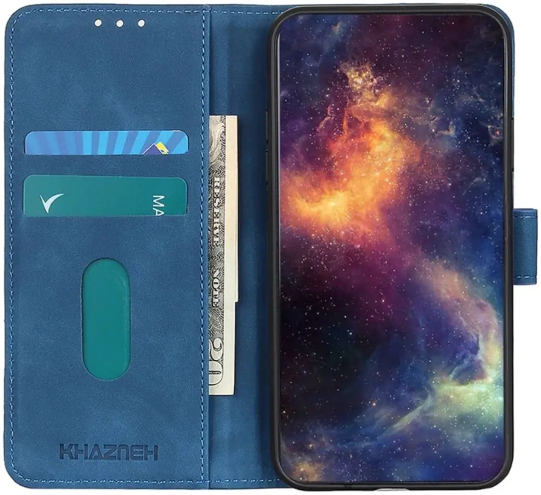 KHAZNEH Oppo A18 / A38 Hoesje Retro Wallet Book Case Blauw
