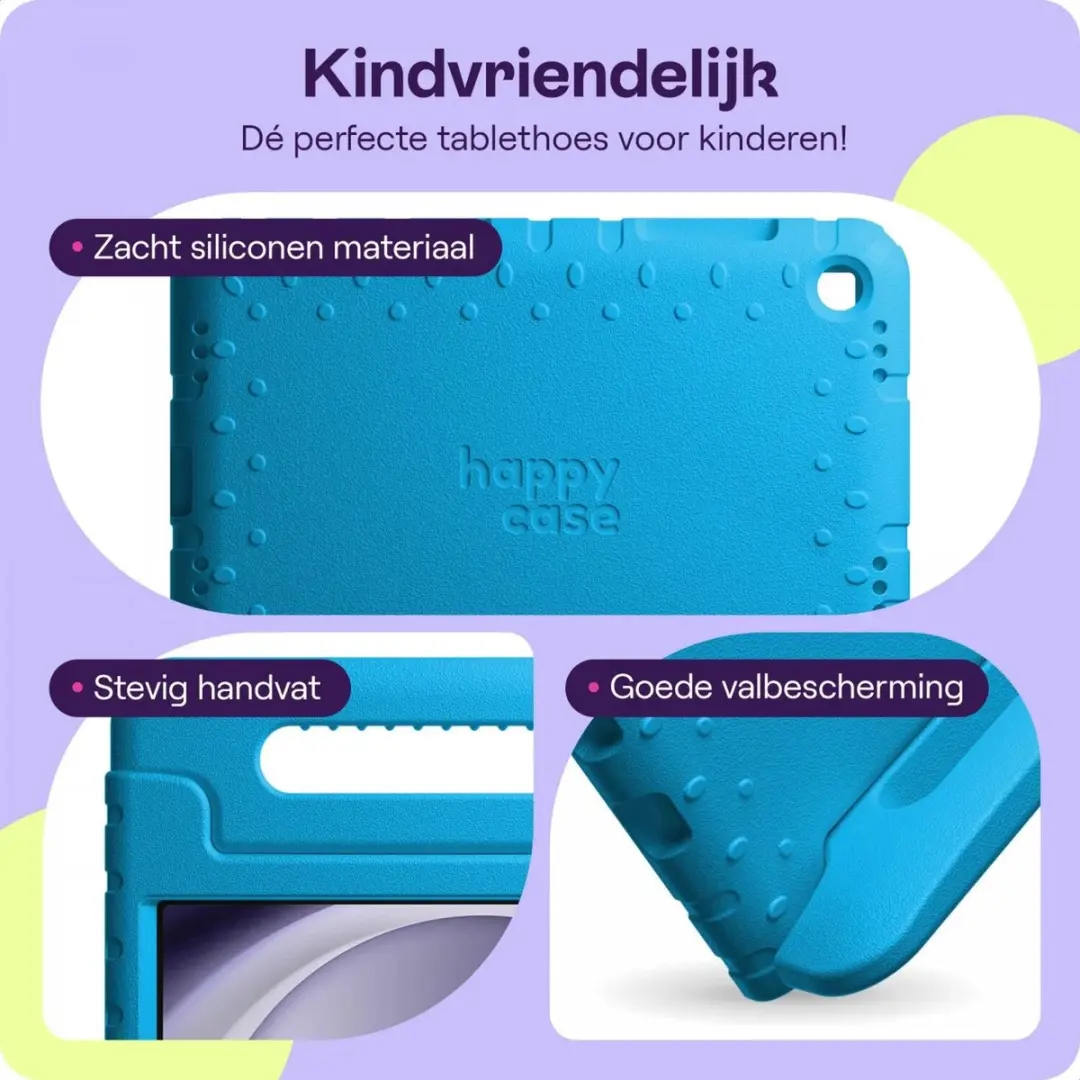 HappyCase Kinder Tablethoes Samsung Galaxy Tab A9 - Blauw