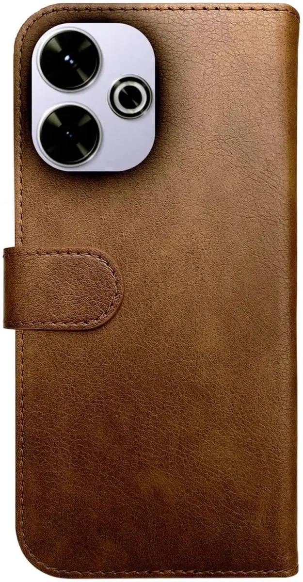 Rosso Element Book Case Wallet - Xiaomi Poco M6/Redmi 13 - 3 Pasjes - Bruin
