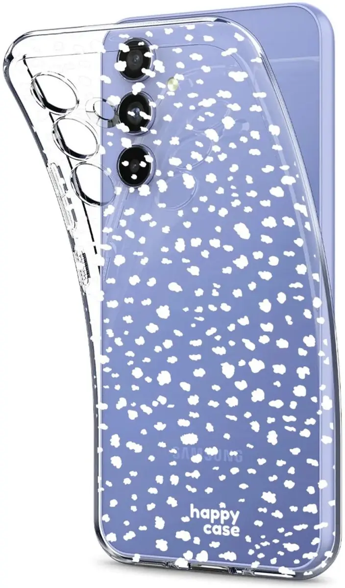 HappyCase Hoesje Samsung Galaxy S23 FE - Transparant Stipjes