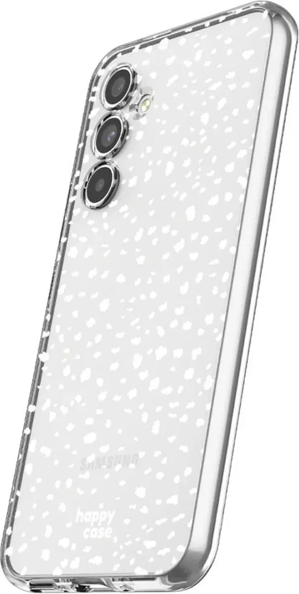 HappyCase Hoesje Samsung Galaxy S23 FE - Transparant Stipjes
