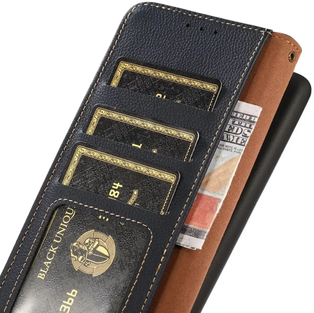 Khazneh RFID Hoesje Samsung S24 Ultra - Blauw - 3 Pasjes