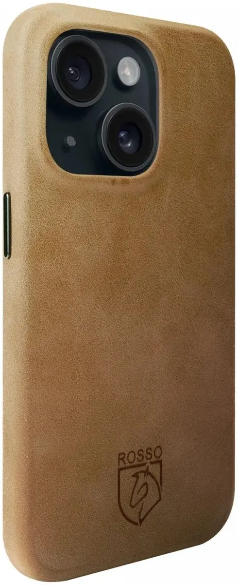 Rosso Elite Hoesje iPhone 15 - Lichtbruin - MagSafe
