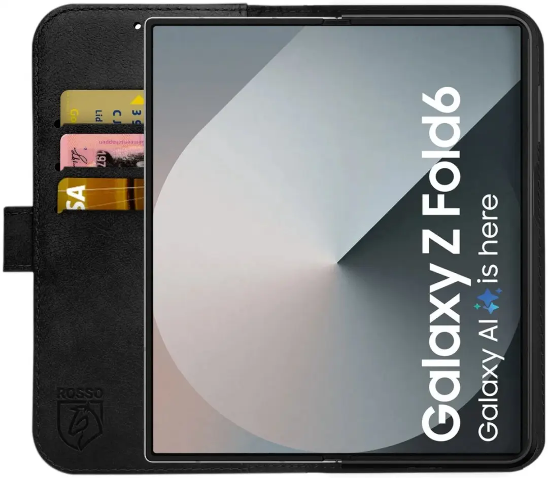 Rosso Deluxe Echt Leer Hoesje Zwart - Samsung Galaxy Z Fold6
