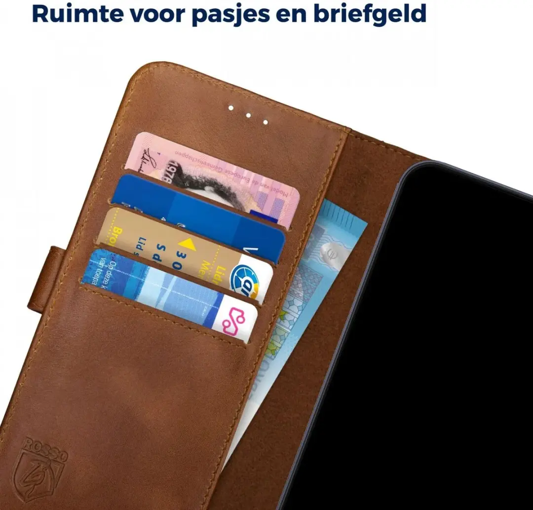Rosso Deluxe Echt Leer Hoesje 190052 - Google Pixel 9/9 Pro - 3 Pasjes - Bruin