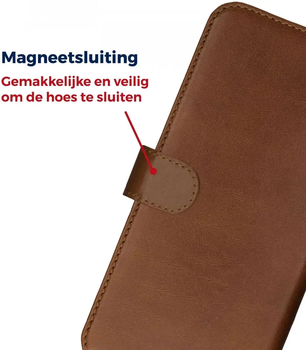 Rosso Deluxe Echt Leer Hoesje 190052 - Google Pixel 9/9 Pro - 3 Pasjes - Bruin