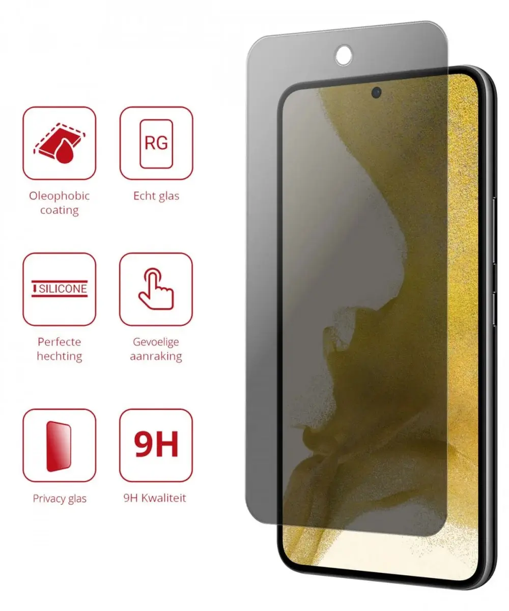 Rosso Privacy Screen Protector Samsung Galaxy S22 Plus - 9H Glas