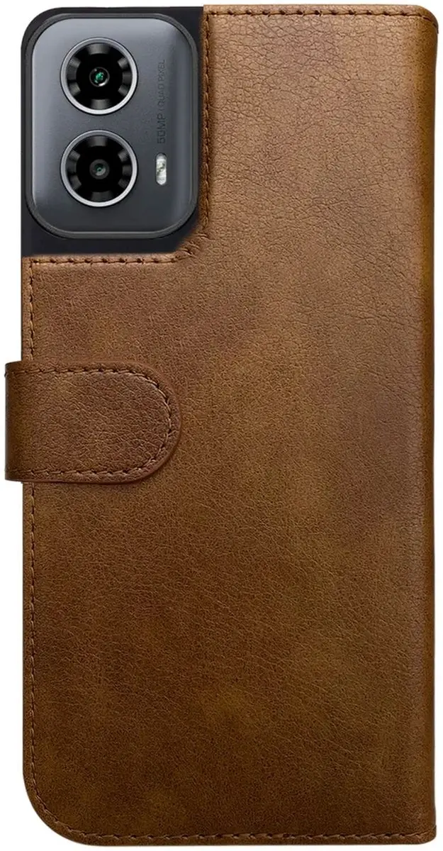 Rosso Element Wallet Book Case Moto G24 Power - 3 Pasjes - Bruin