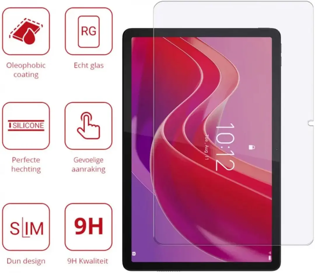 Rosso 194327 Glasplaatje Lenovo Tab M11 - 9H Transparant/Red