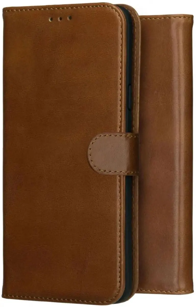 Rosso Deluxe Echt Leer Hoesje Samsung Galaxy S25 - 3 Pasjes - Bruin - afbeelding 6 van 6