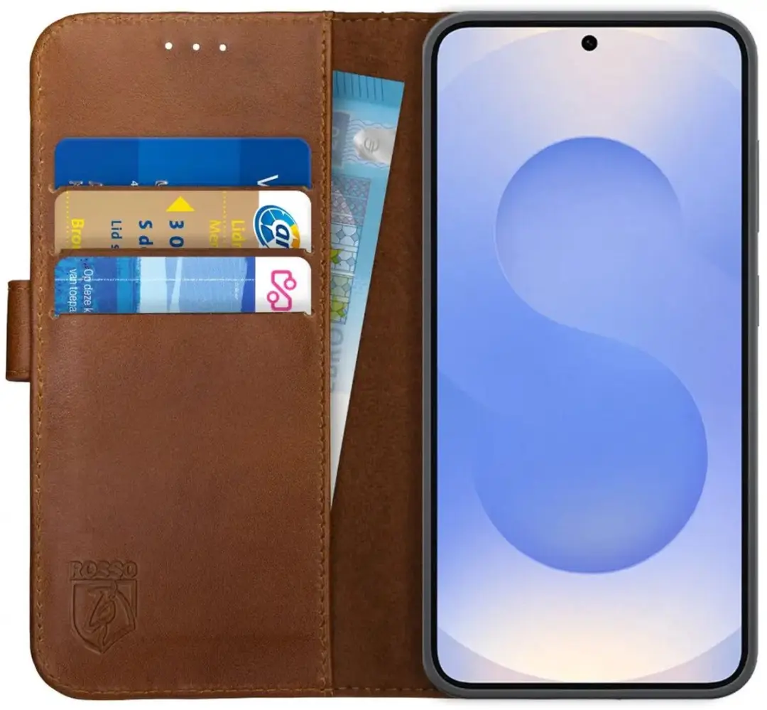 Rosso Deluxe Echt Leer Hoesje Geschikt voor Samsung Galaxy S25