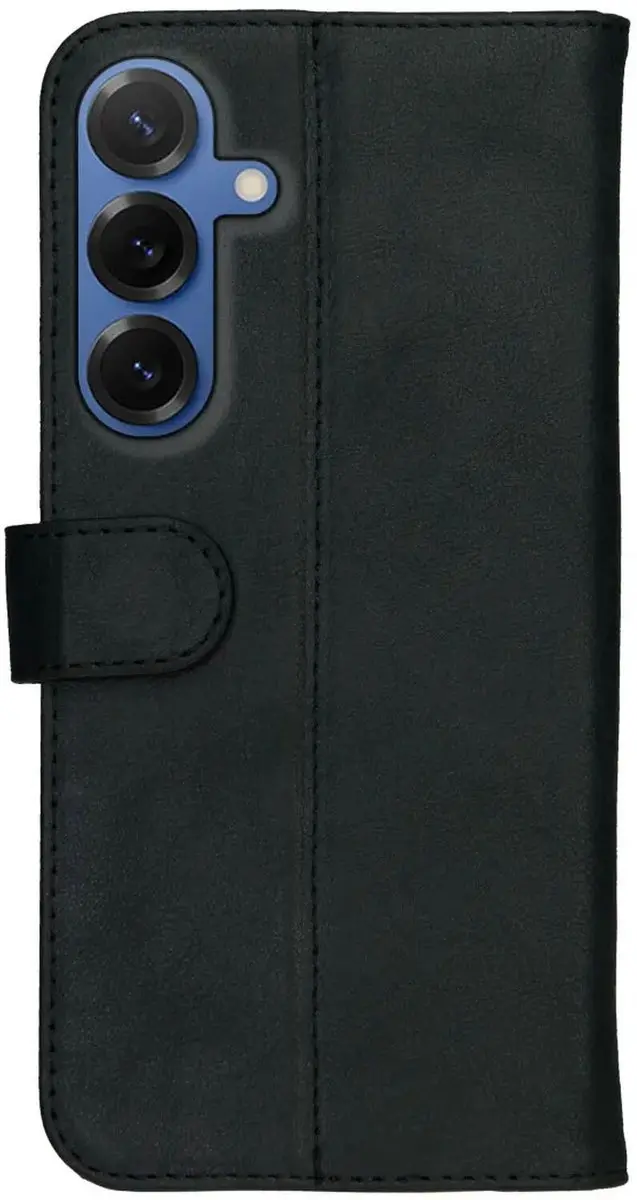 Rosso Deluxe Echt Leer Hoesje Samsung Galaxy S25 Plus - 3 Pasjes - Zwart