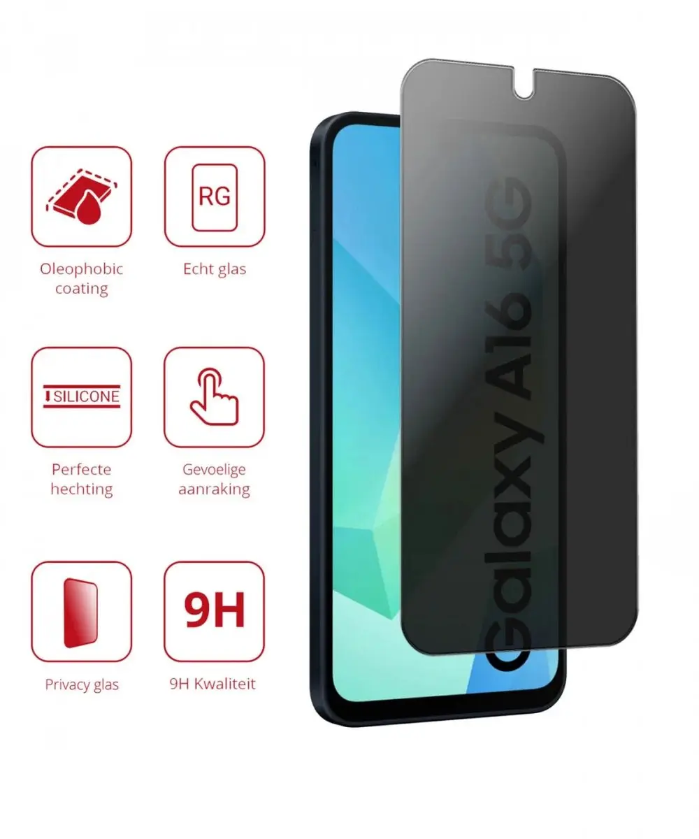 Rosso Privacy Screen Protector Samsung Galaxy A16 - 9H Gehard Glas