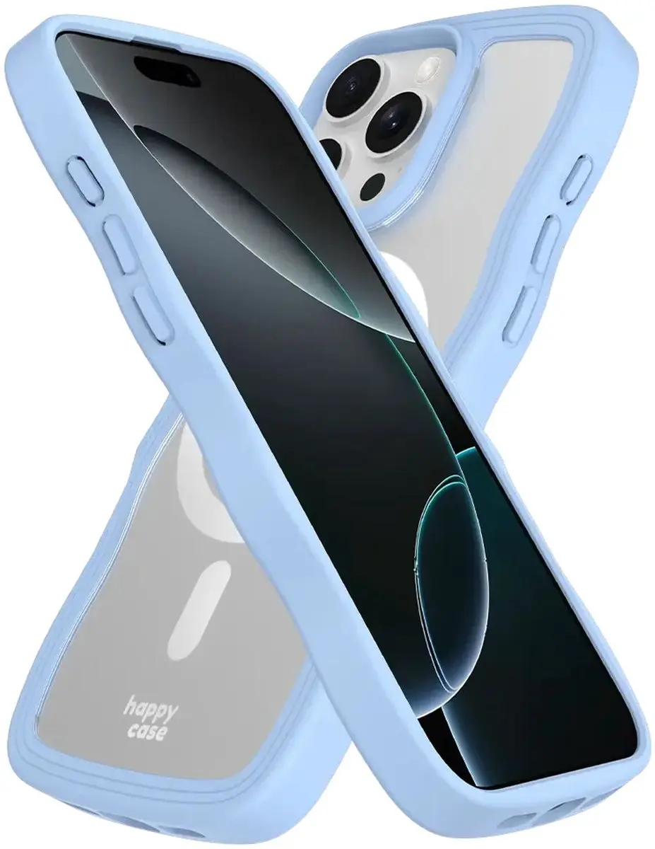 HappyCase Wavy Hoesje iPhone 16 Pro Max - Blauw