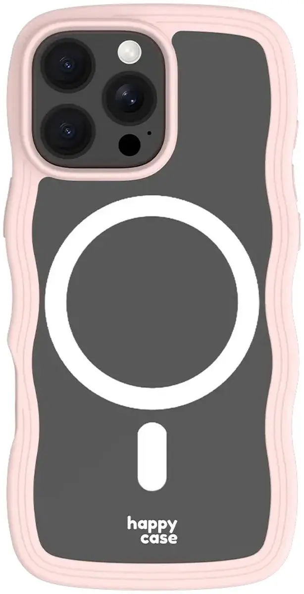 HappyCase Wavy Hoesje iPhone 16 Pro Max - Roze - MagSafe
