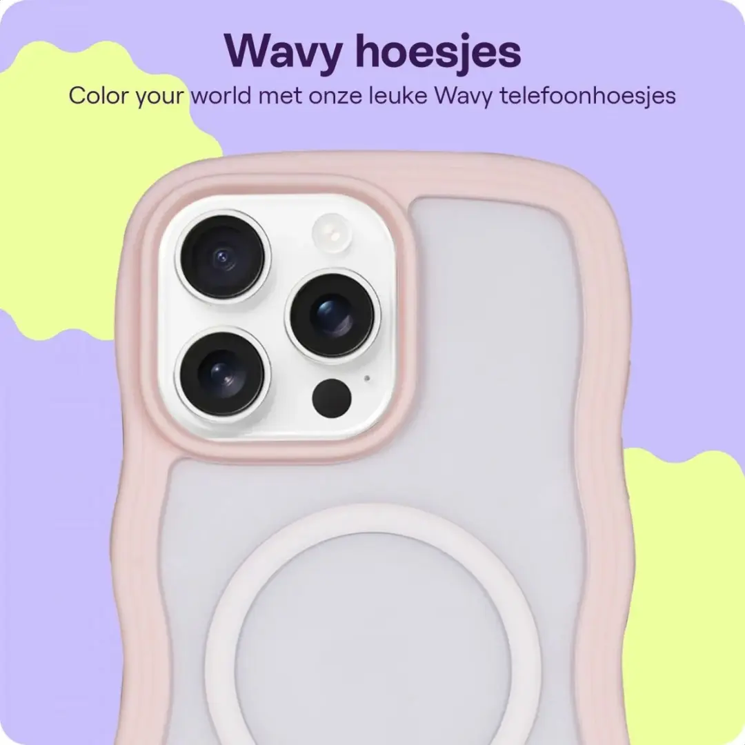 HappyCase Wavy Hoesje iPhone 16 Pro Max - Roze - MagSafe