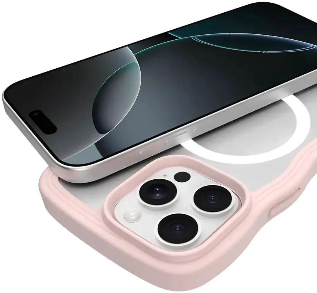 HappyCase Wavy Hoesje iPhone 16 Pro Max - Roze - MagSafe