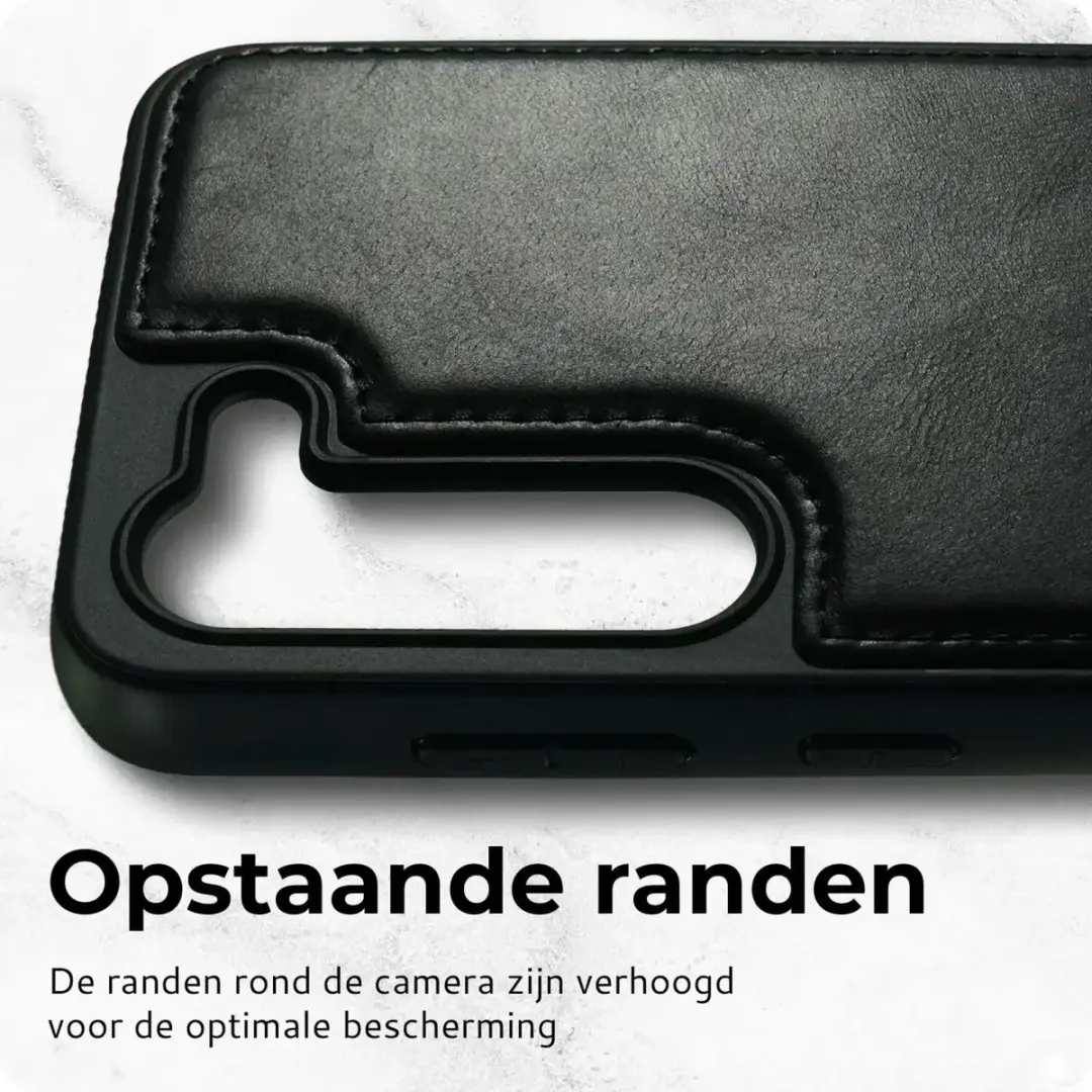Rosso Elite 203262 Hoesje Samsung Galaxy S25 Plus - MagSafe/Qi2 - Echt Leer - 3 Pasjes - Zwart