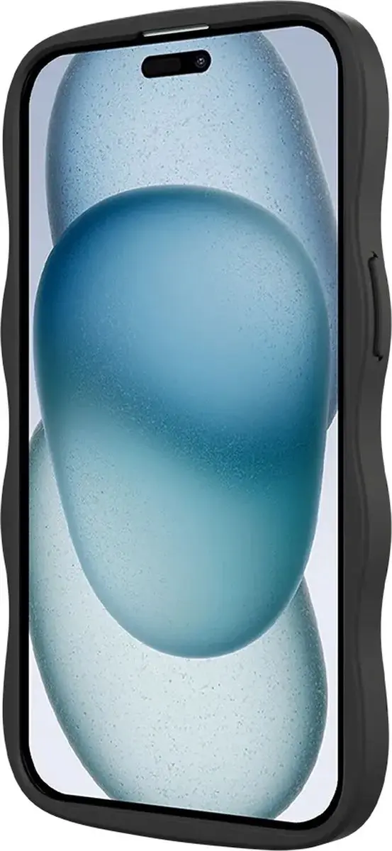 HappyCase Wavy Hoesje iPhone 13/14/15/16/17 - Zwart