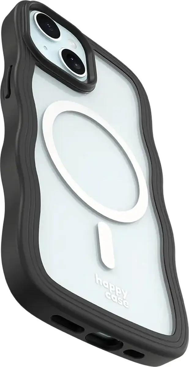 HappyCase Wavy Hoesje iPhone 13/14/15/16/17 - Zwart