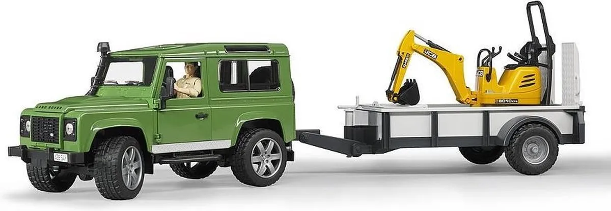 Bruder Land Rover Defender met Aanhangwagen 02593