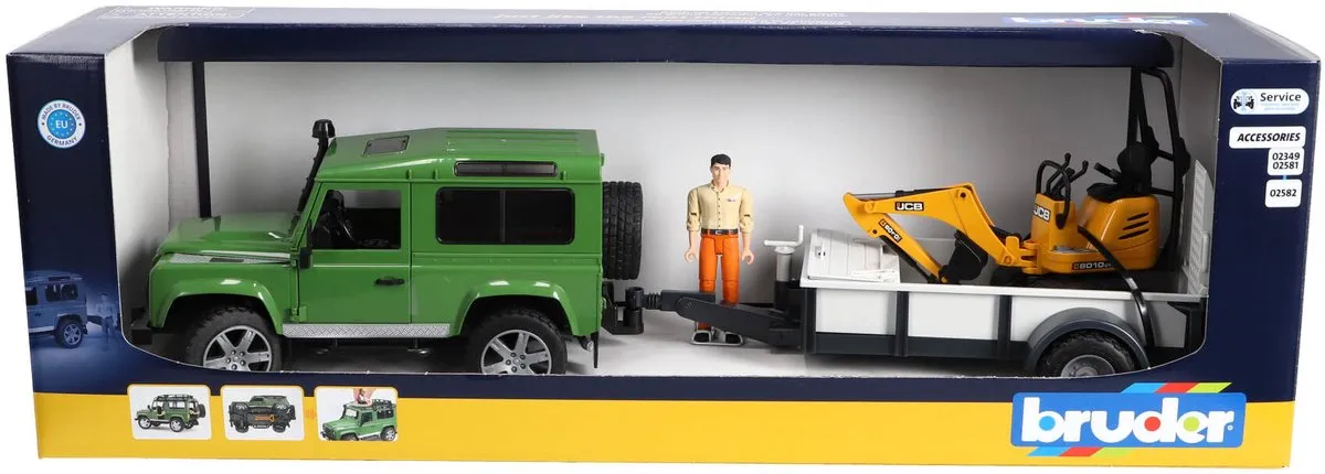 Bruder Land Rover Defender met Aanhangwagen 02593