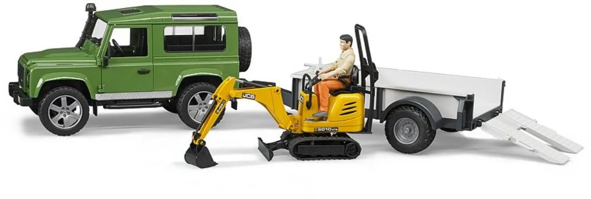 Bruder Land Rover Defender met Aanhangwagen 02593