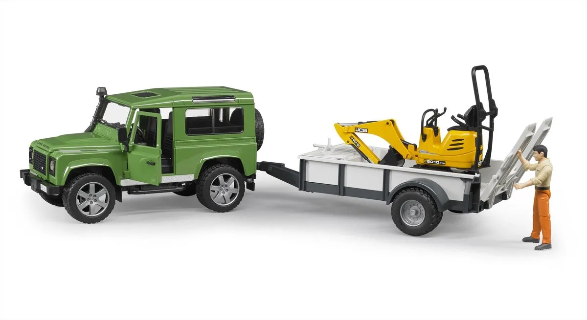 Bruder Land Rover Defender met Aanhangwagen 02593
