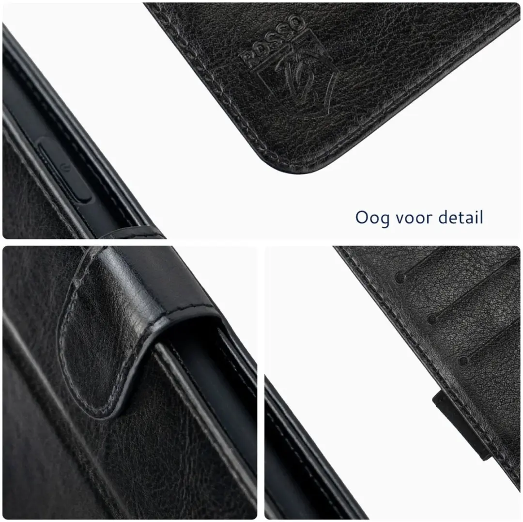 Rosso Element Wallet Book Case 205050 - Xiaomi Redmi 14C - 3 Pasjes - Zwart