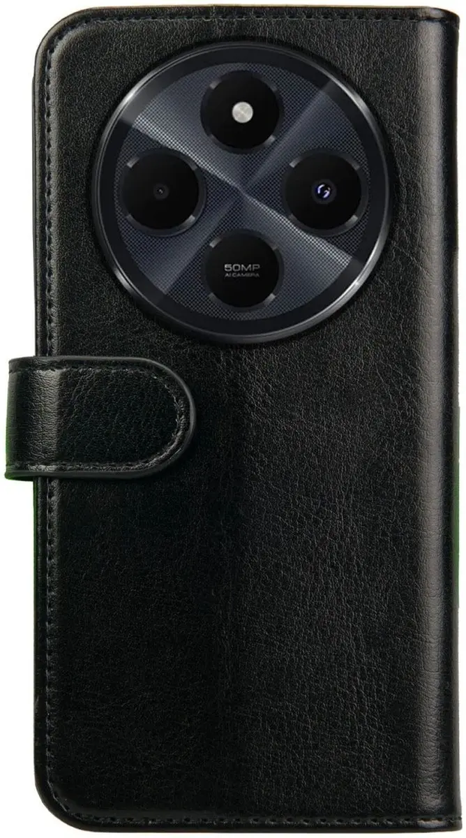 Rosso Element Wallet Book Case 205050 - Xiaomi Redmi 14C - 3 Pasjes - Zwart