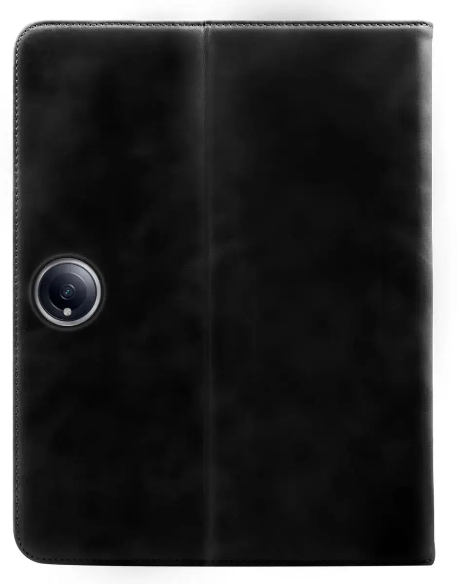 Rosso Deluxe Hoes OnePlus Pad 2 208677 - Echt Leer - Zwart
