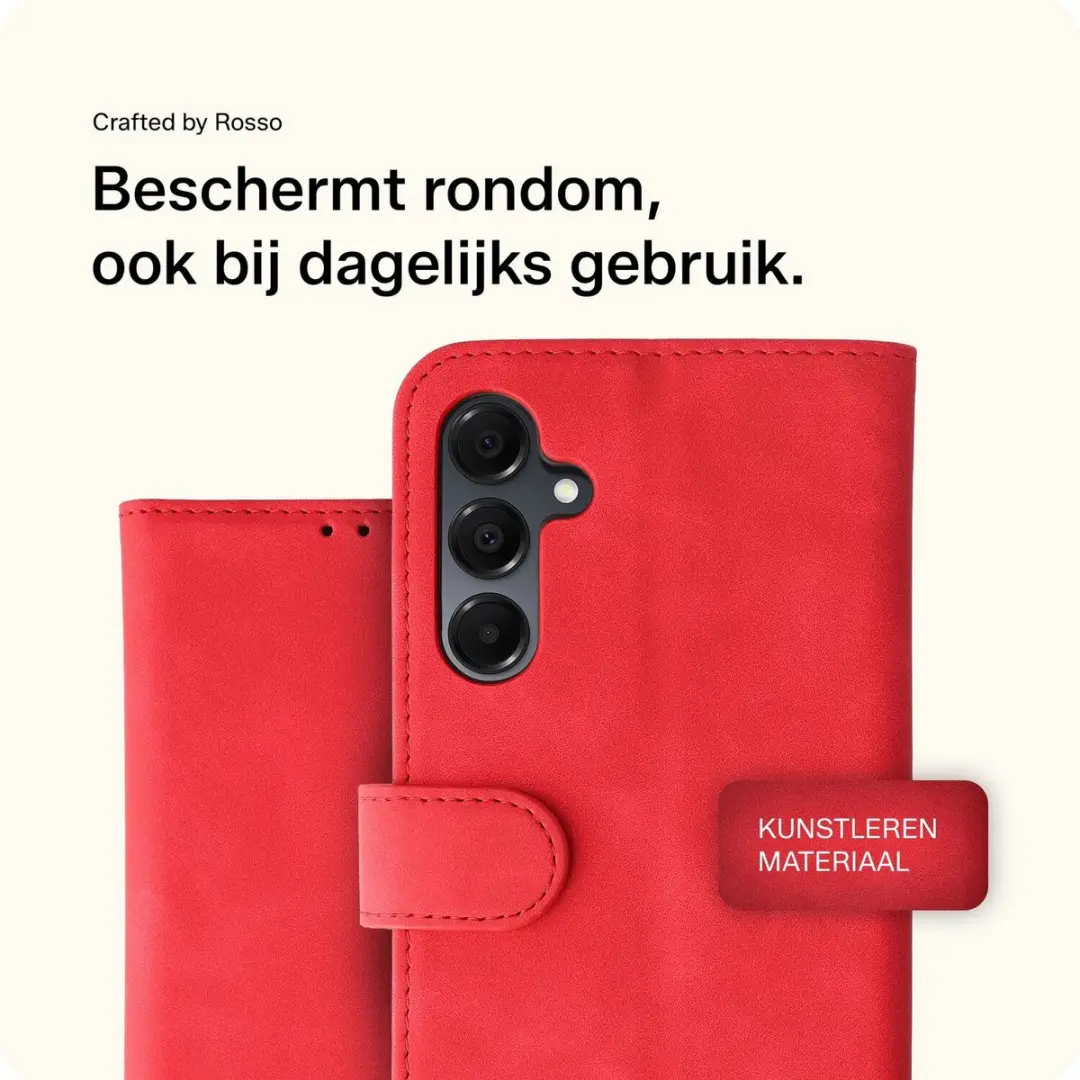 Rosso Element Wallet Book Case Samsung Galaxy A16 - 3 Pasjes - Rood