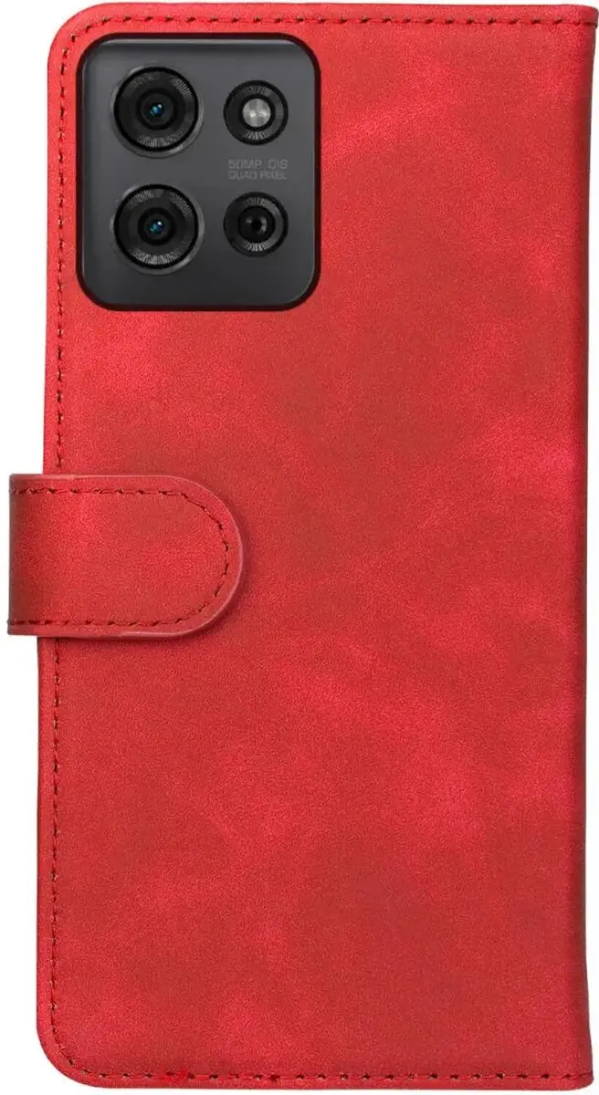 Rosso Element Wallet Book Case Moto G75 - 3 Pasjes - Rood