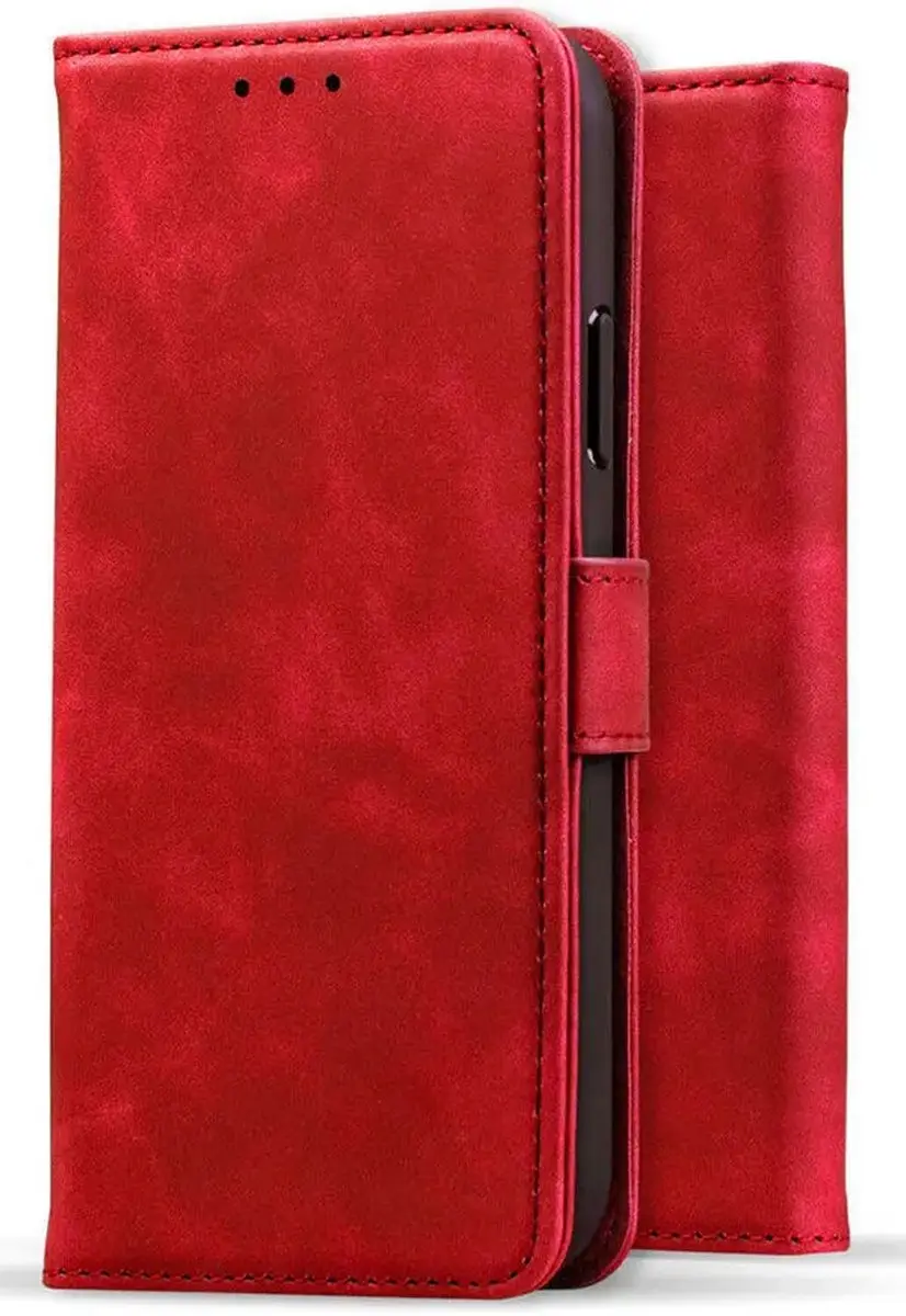 Rosso Element Wallet Book Case Moto G75 - 3 Pasjes - Rood