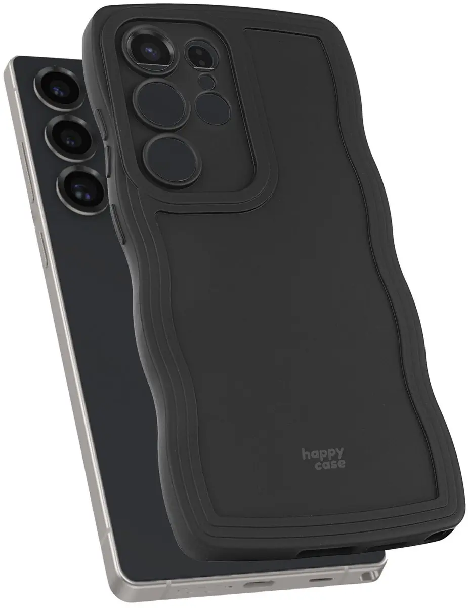 HappyCase Wavy Hoesje Samsung Galaxy S25 Ultra - Zwart
