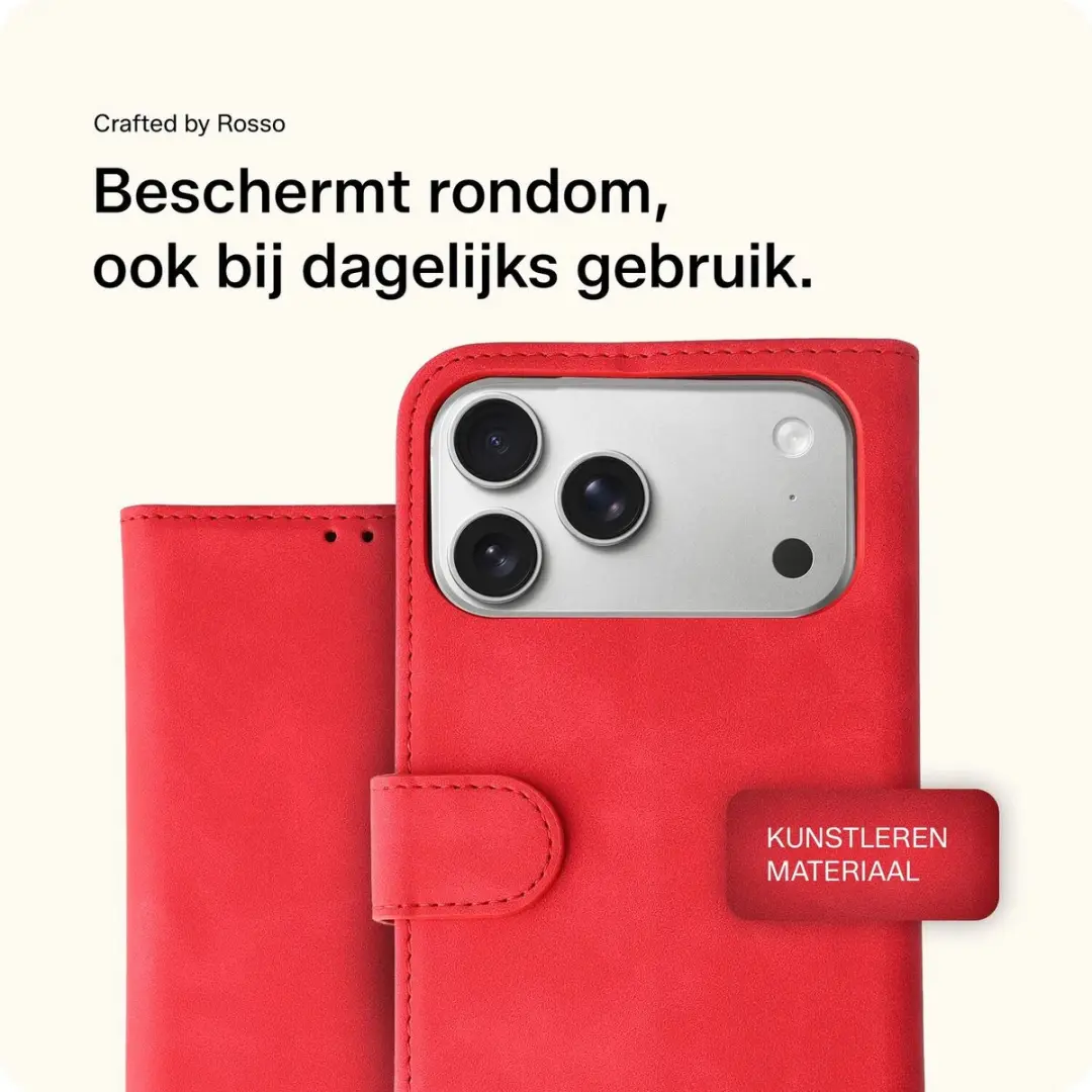 Rosso Element Wallet Book Case iPhone 17 Pro Max 218655 - Rood - afbeelding 6 van 6