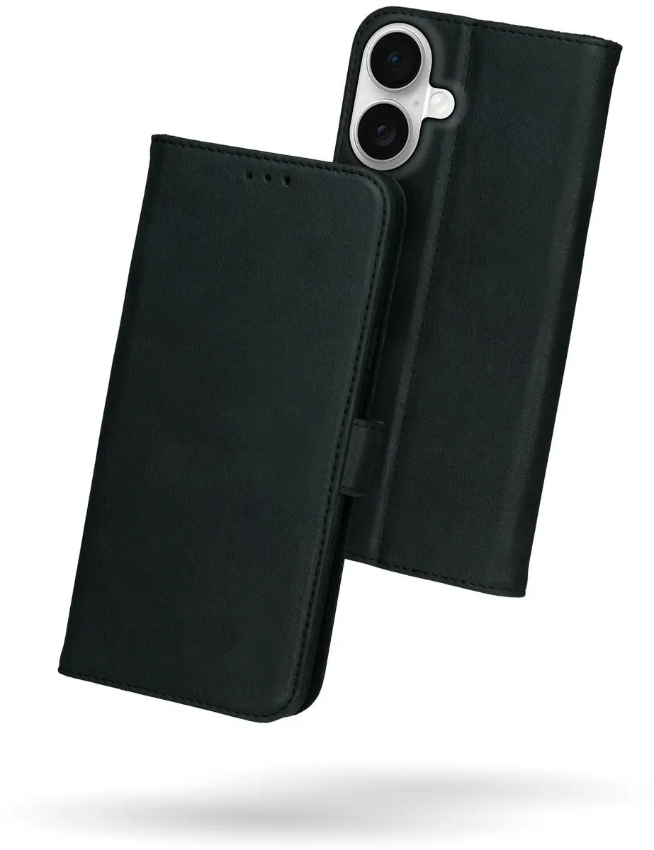 Rosso Deluxe Echt Leer Hoesje iPhone 17 - 3 Pasjes - Zwart - afbeelding 6 van 6