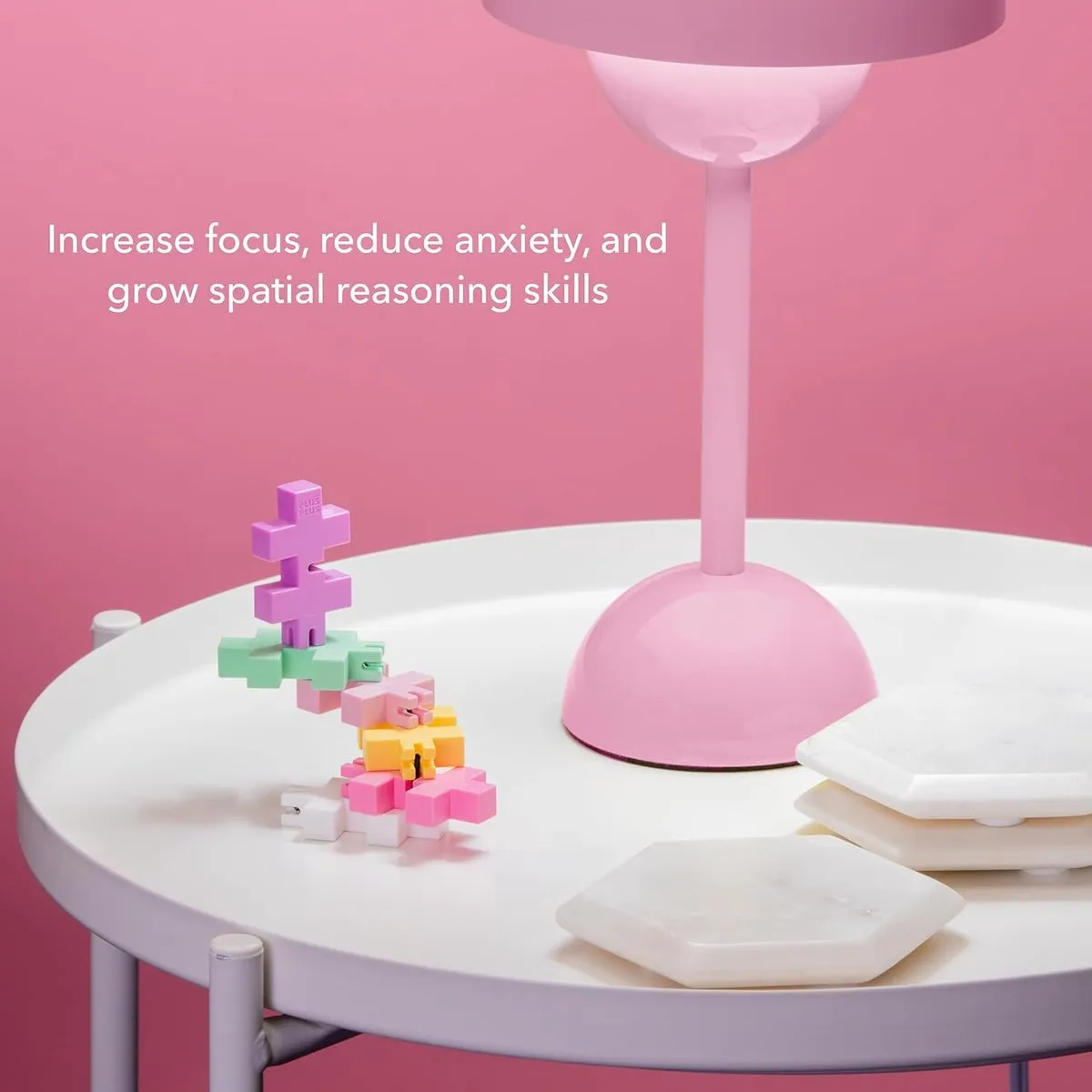 Plus-Plus HEXEL Bubblegum Roze 6-delig Fidget Toy - afbeelding 6 van 6