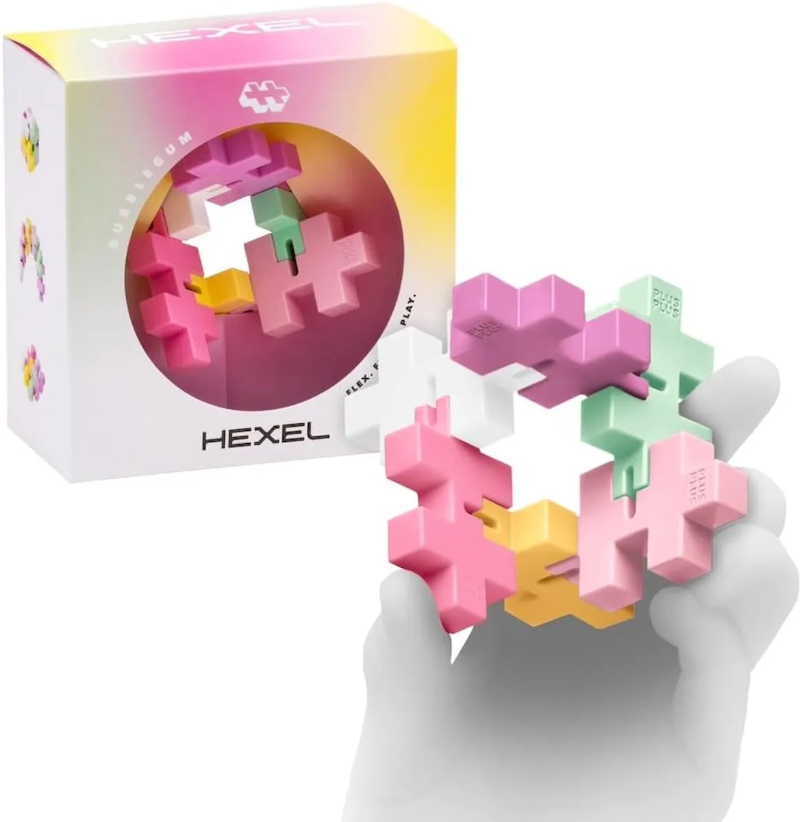 Plus-Plus HEXEL Bubblegum Roze 6-delig Fidget Toy
