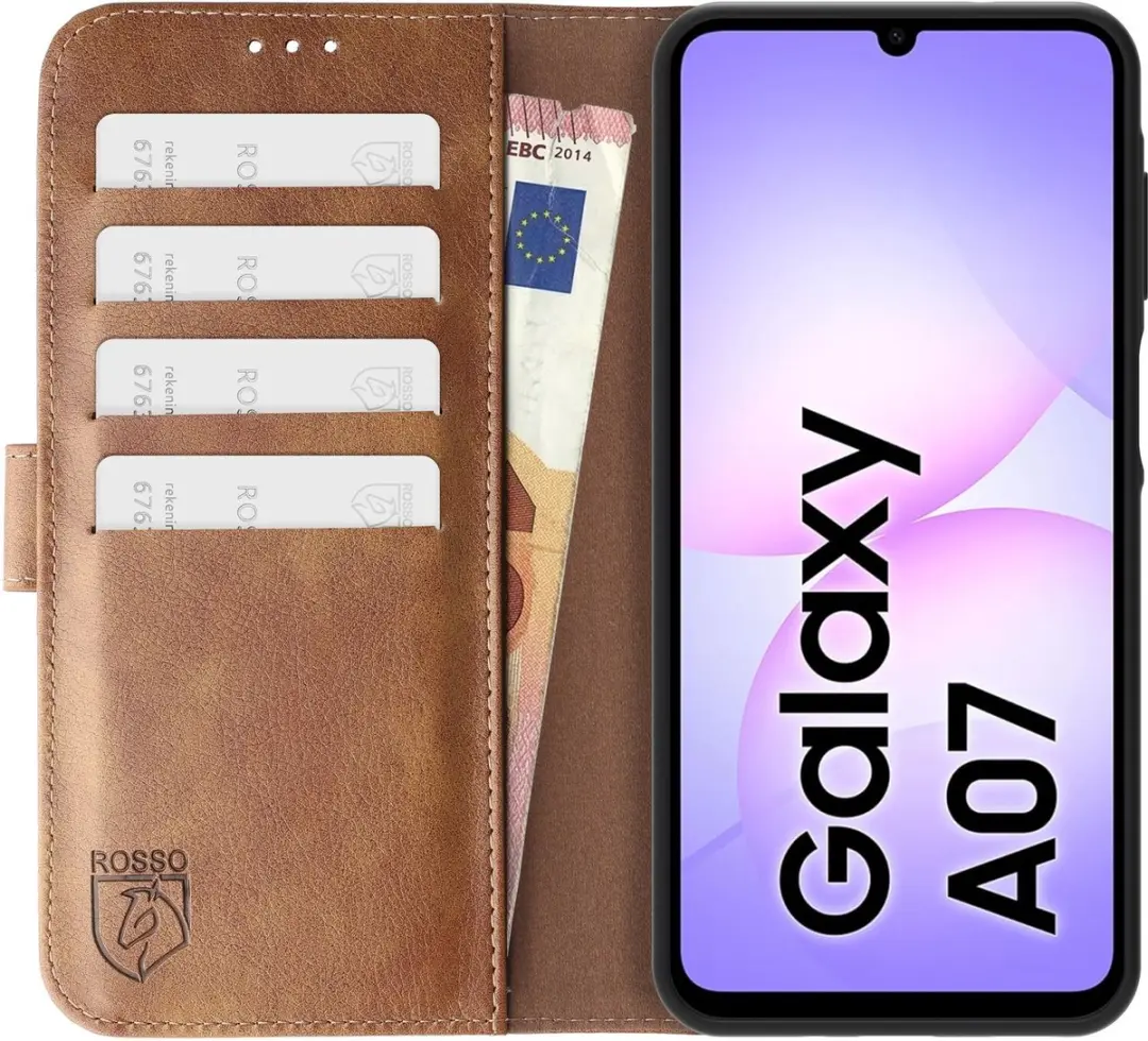 Rosso Element Wallet Book Case Samsung Galaxy A07 - 3 Pasjes - Bruin