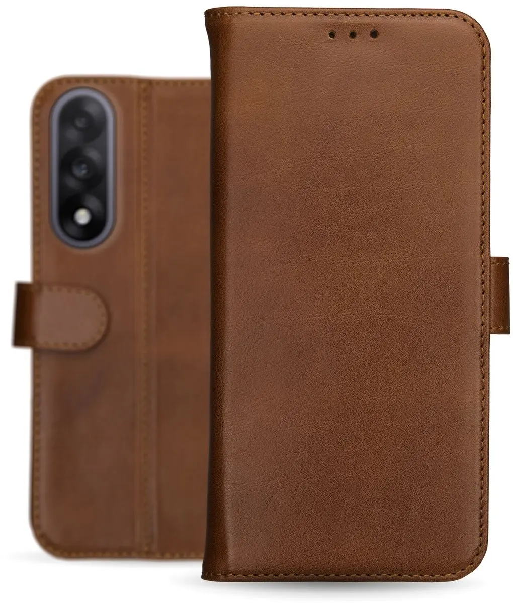 Rosso Deluxe Echt Leer Hoesje OnePlus Nord 5 - 3 Pasjes - Bruin
