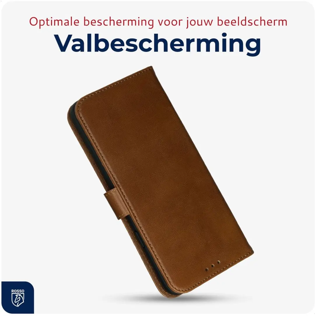 Rosso Deluxe Echt Leer Hoesje OnePlus Nord 5 - 3 Pasjes - Bruin