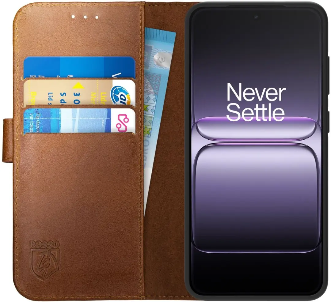 Rosso Deluxe Echt Leer Hoesje Geschikt voor OnePlus Nord 5