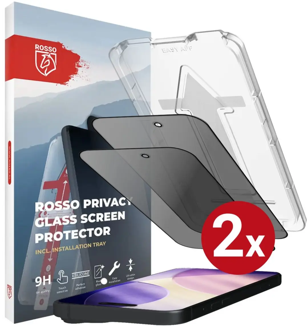 Rosso iPhone 17 Pro Max Privacy Screen 9H Glas - 2 Stuks - afbeelding 6 van 6
