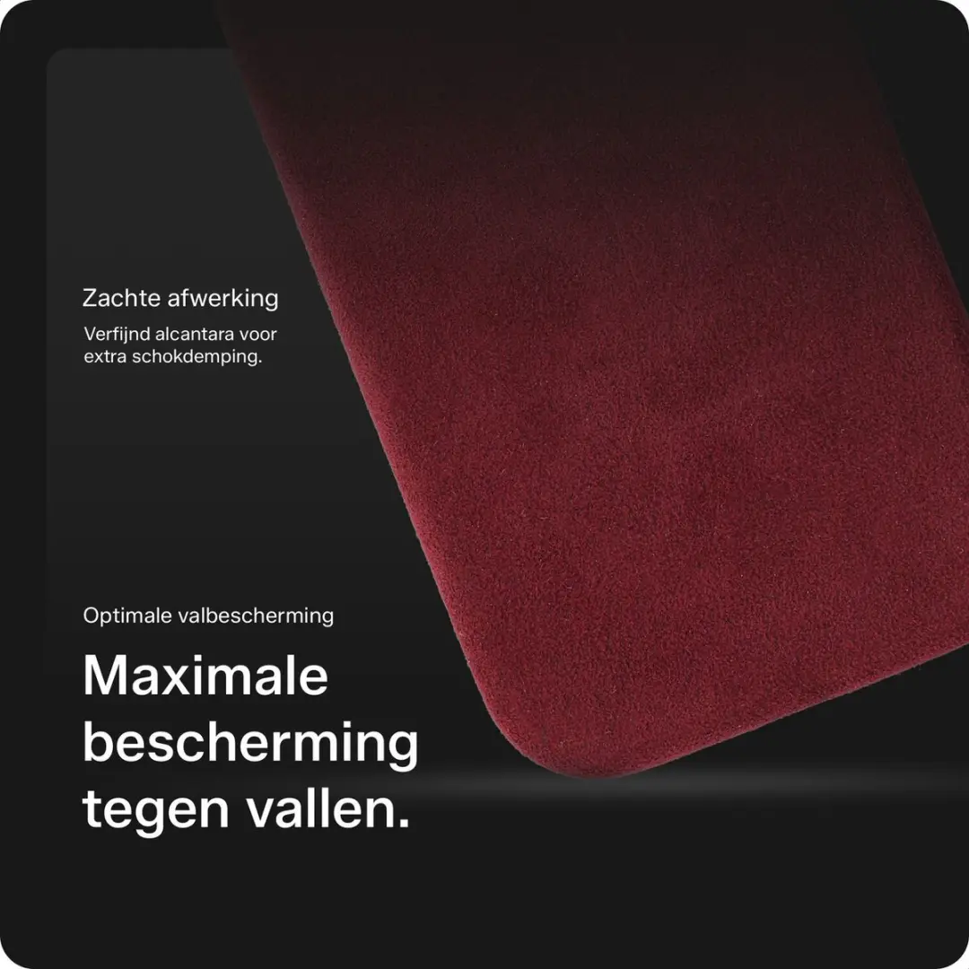 Rosso Avanti Hoesje 246519 - Samsung Galaxy S24/S25 Plus - MagSafe - Alcantara Burgundy