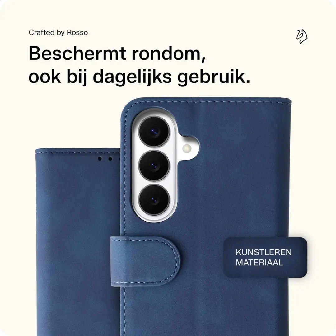 Rosso Element Wallet Book Case Samsung Galaxy S26 - 3 Pasjes - Blauw