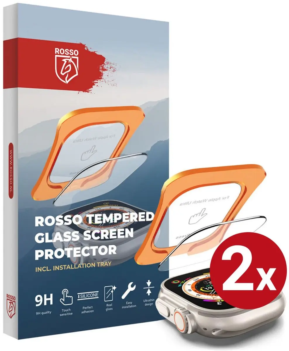 Rosso Screenprotector Apple Watch Ultra 3 49mm - 2 Stuks - Glasplaatje