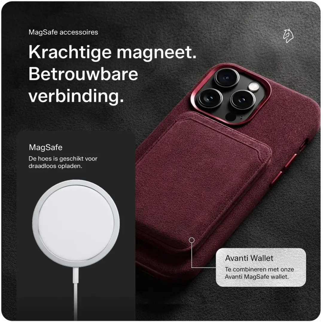 Rosso Avanti Hoesje iPhone 15 Pro - MagSafe - Burgundy