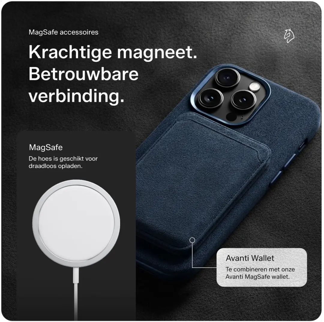 Rosso Avanti Hoesje iPhone 14/13 - Blauw - MagSafe