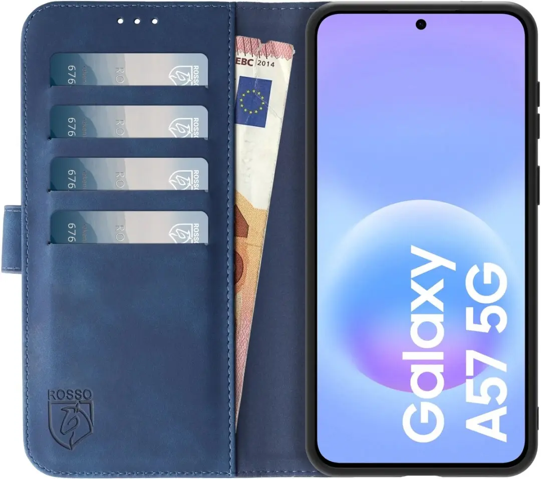 Rosso Element Wallet Book Case Samsung Galaxy A57 - 3 Pasjes - Blauw - afbeelding 6 van 6